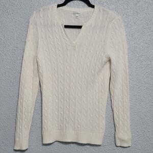 Croft & Barrow Womens Cable Knit Sweater Size L University Holiday Prep Academia